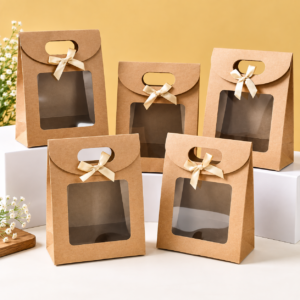 Custom Kraft Window Gift Bags